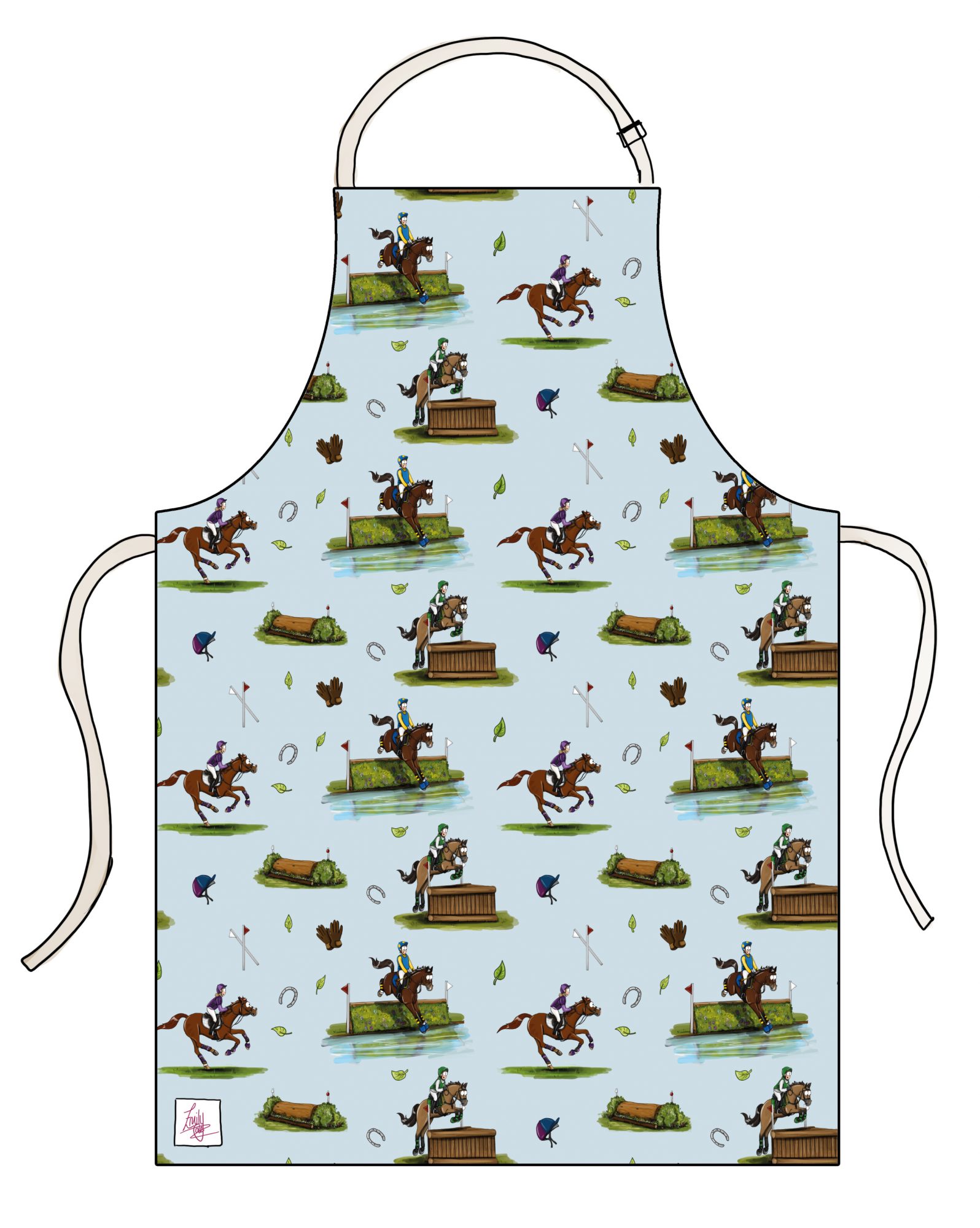 'Cross Country Pattern' Cotton Apron - Image 6
