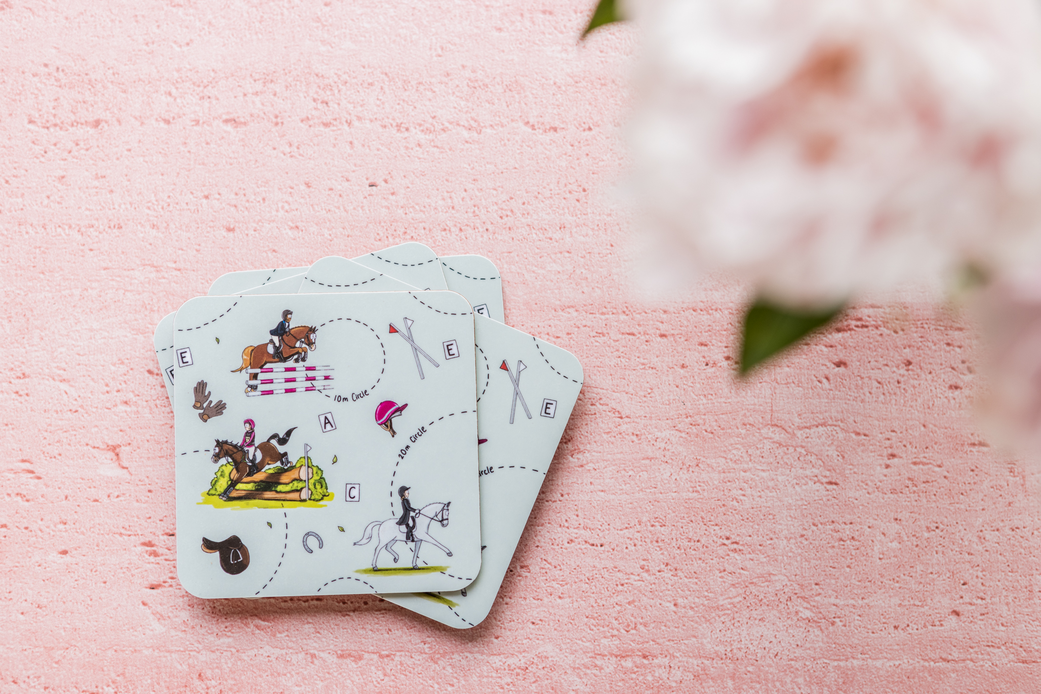 Eventing pattern melamine coaster by Emily Cole Illustrations