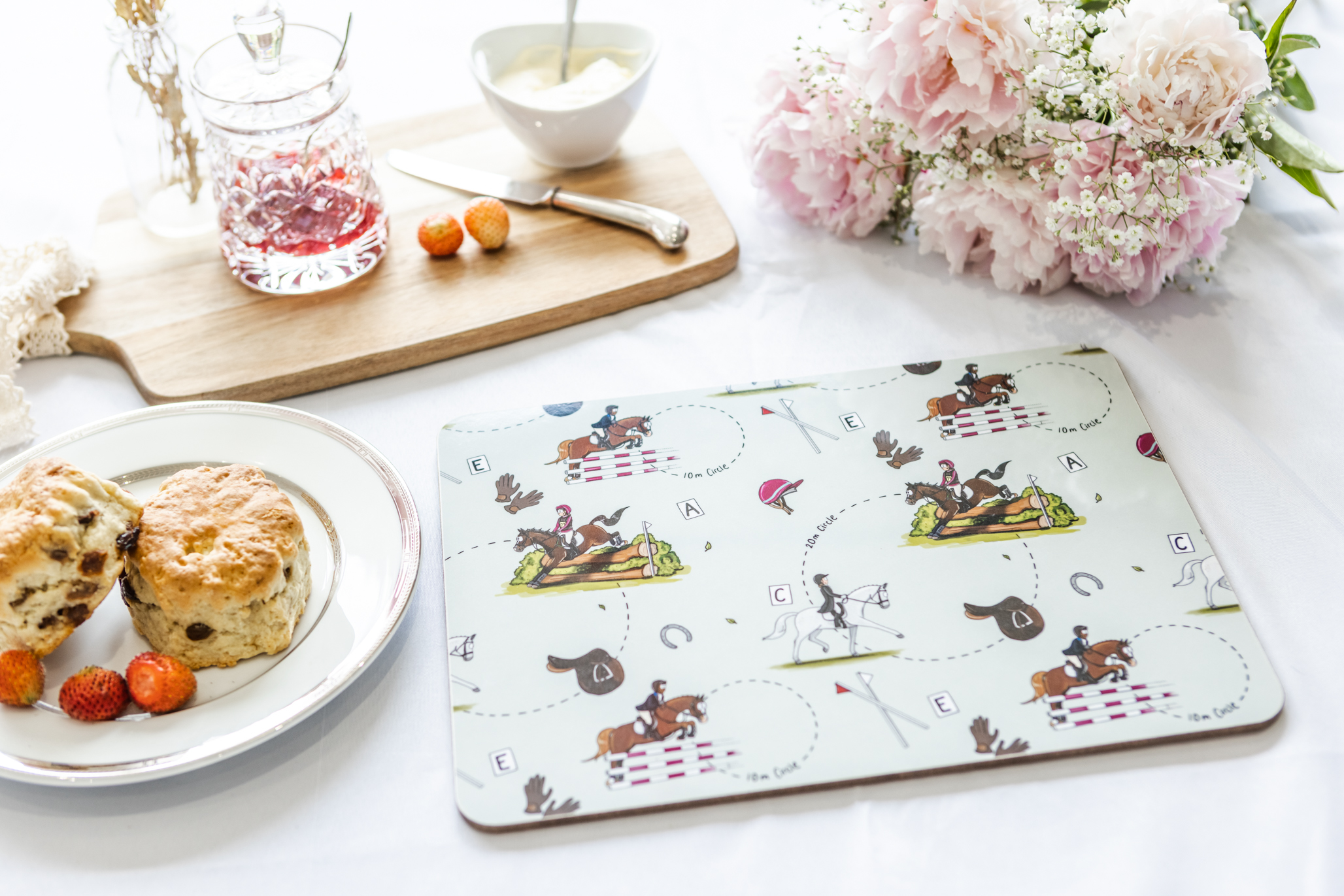 Eventing horse melamine placemat Emily cole illustrations