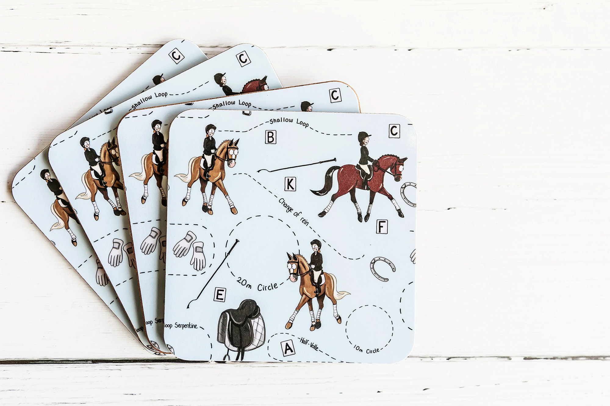 DISCONTINUED DESIGN - SECOND - ‘Dressage’ Coasters (Set of 4)
