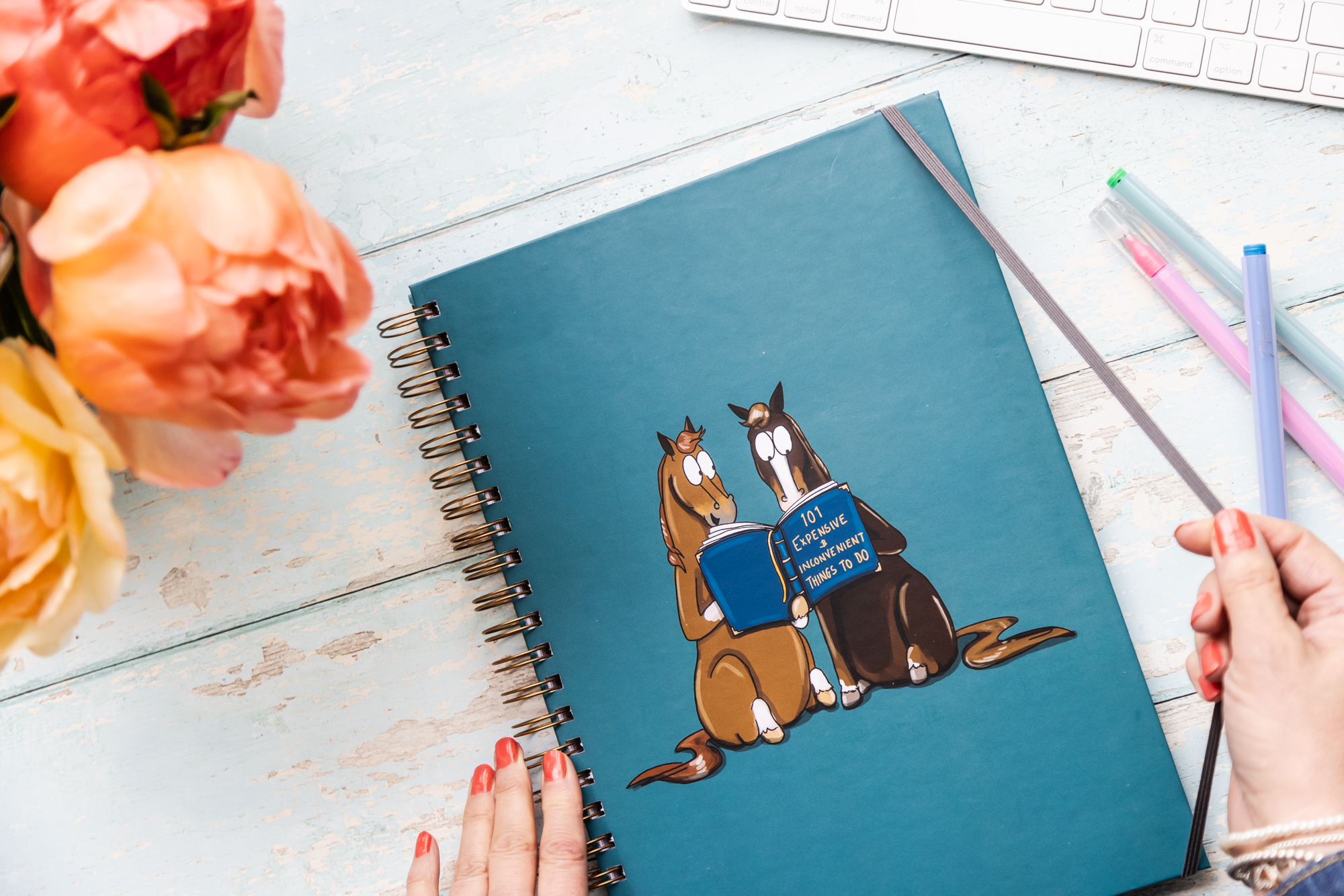 Hardback Horse notebook with dotted pages.