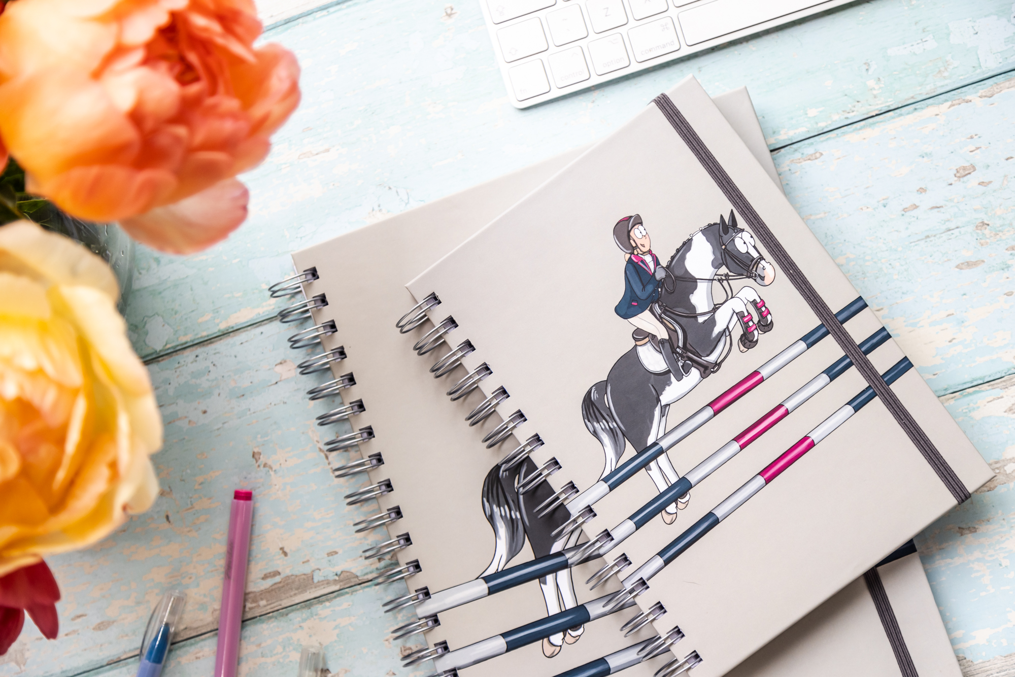 hardback piebald showjumper lined notebook by Emily Cole Illustrations A4 and A5