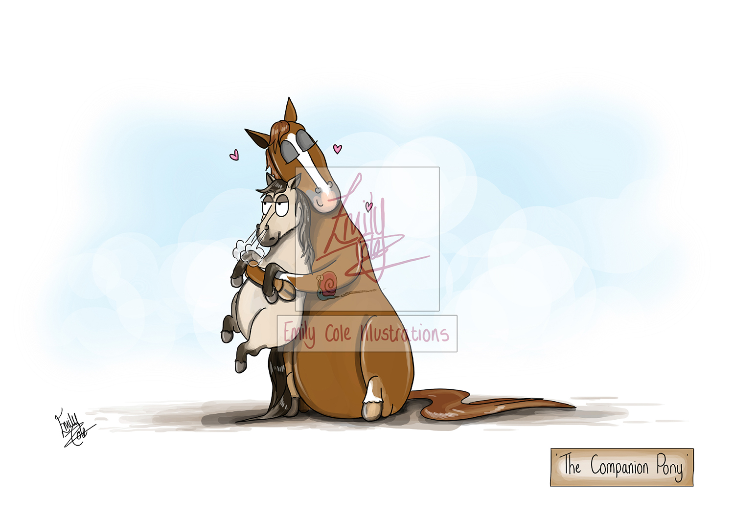 'The Companion Pony' Mounted Giclée Art Print - Image 2