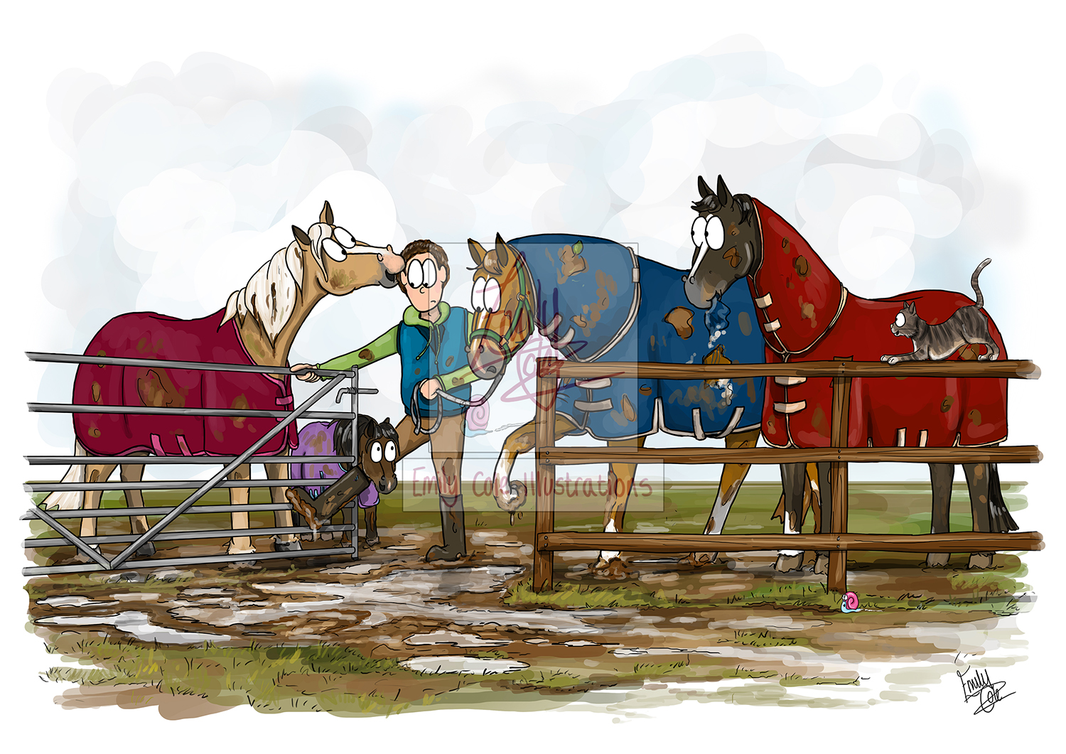 'Hold your Horses' Greeting Card - Image 2