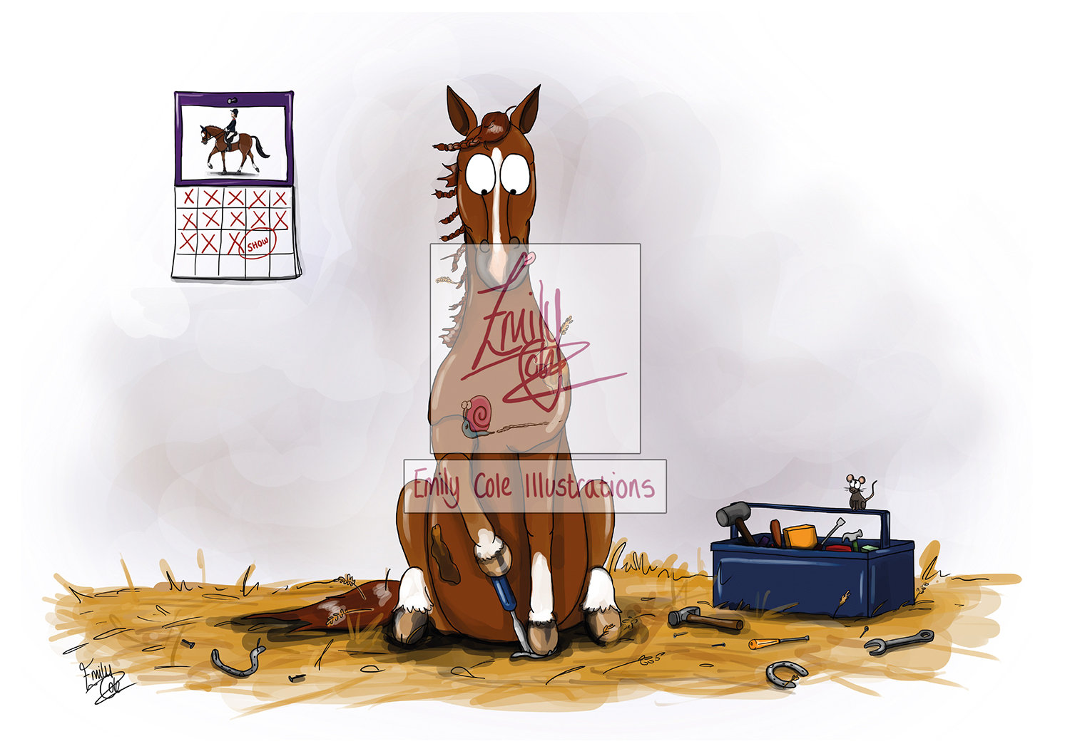 'No Shoe No Show' Mounted Giclée Art Print. - Image 2