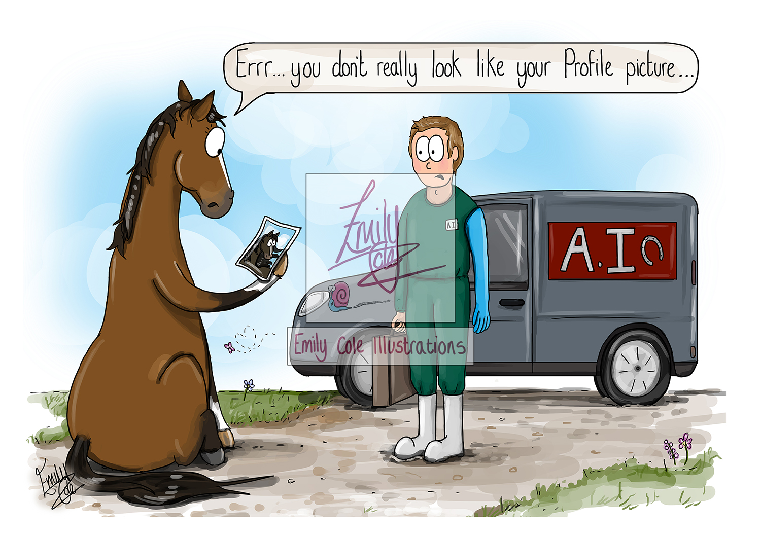 'Online dating problems' Greeting Card - Image 2