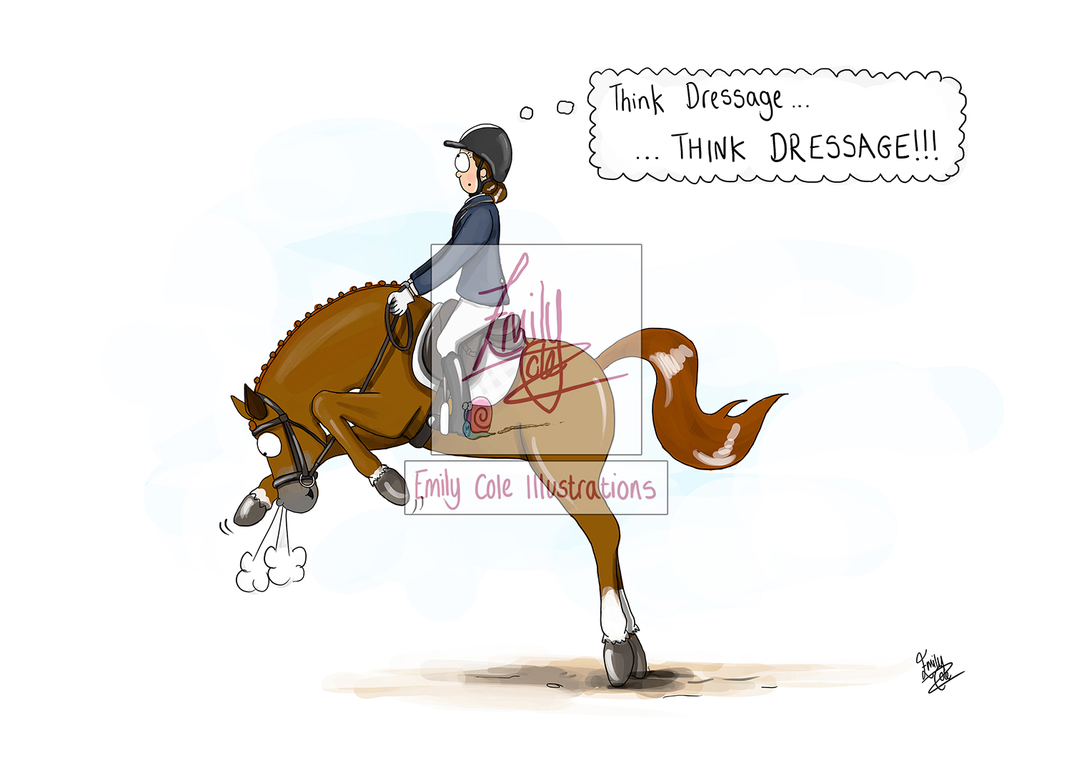 'Think Dressage' Greeting Card - Image 2