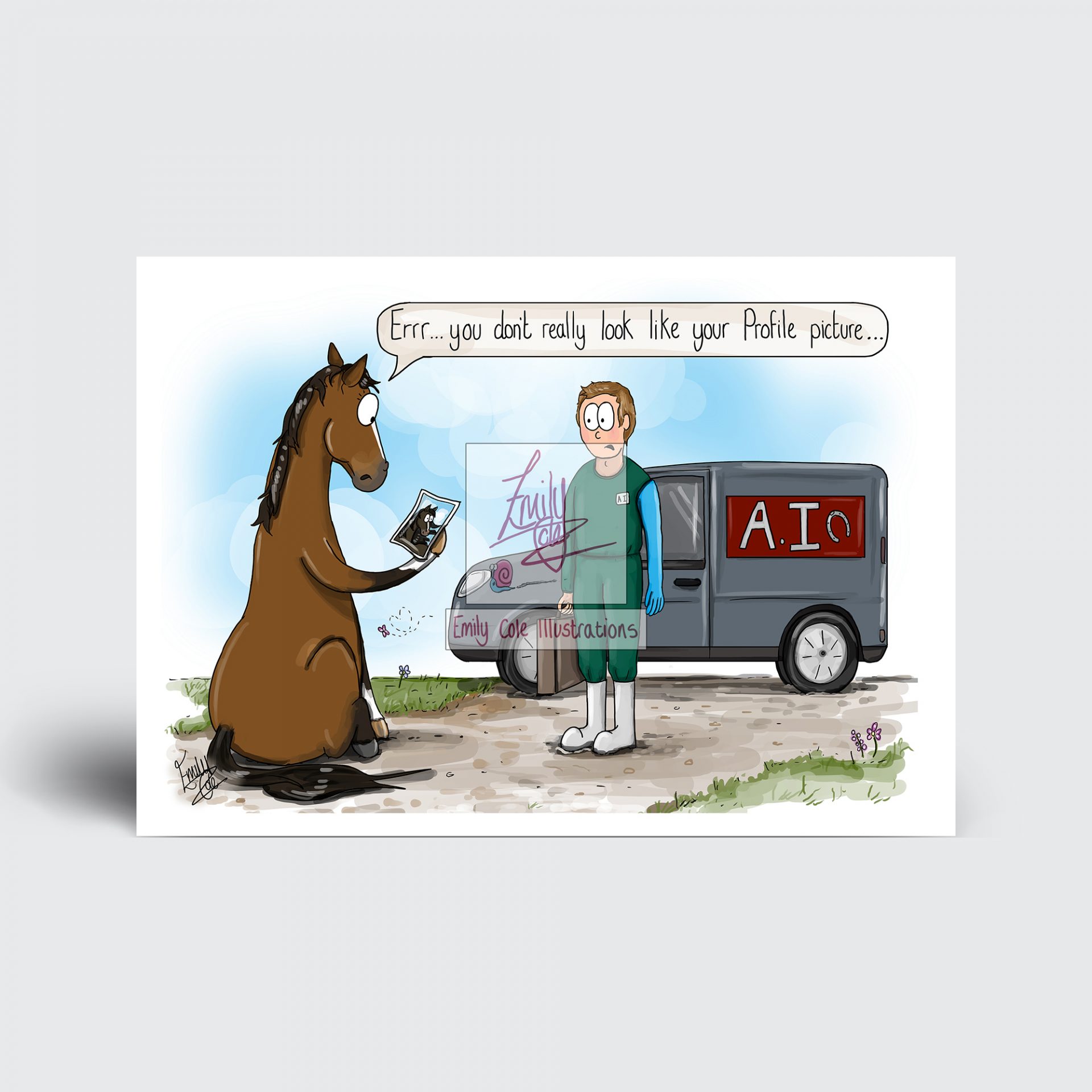 'Online dating problems' Greeting Card