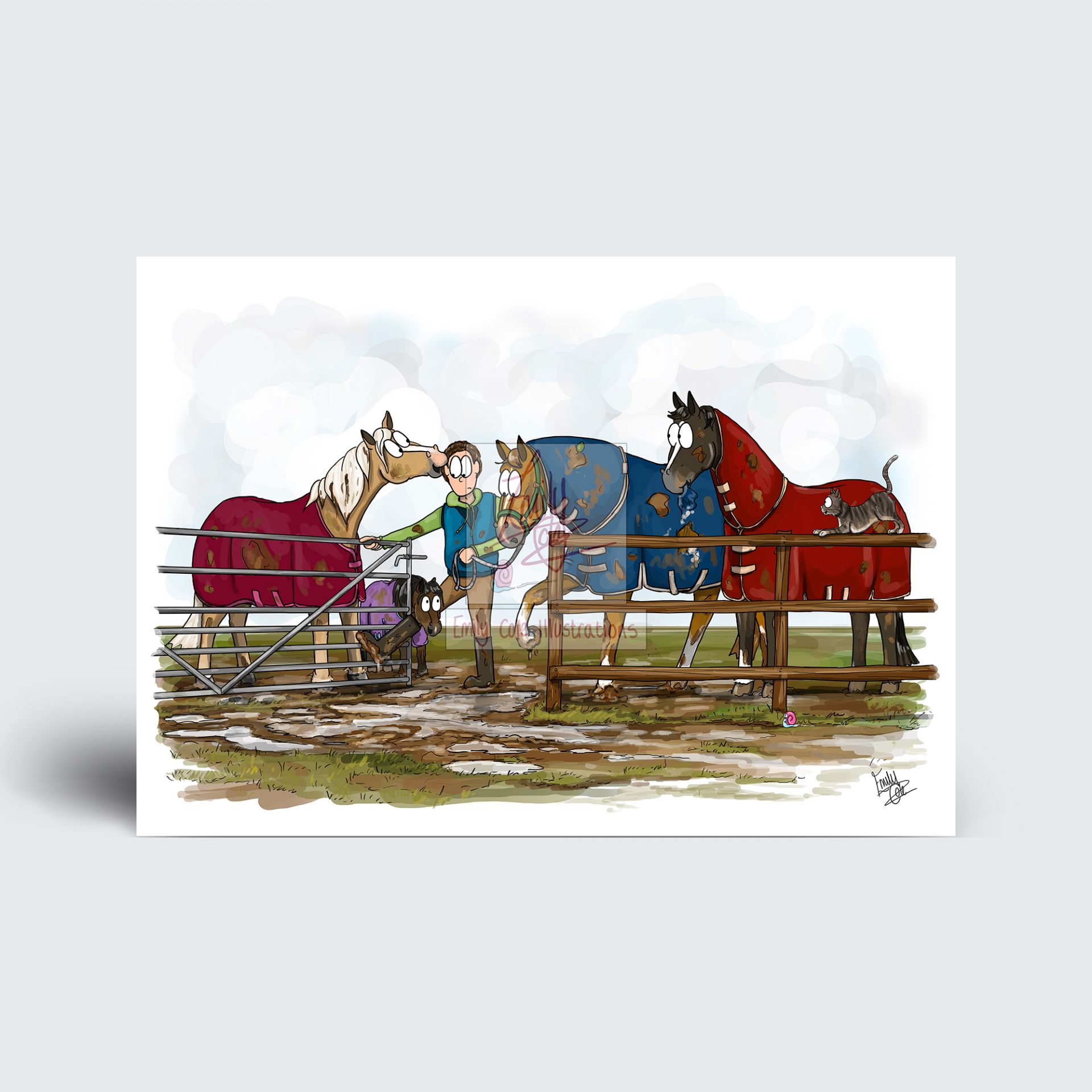 'Hold your Horses' Greeting Card
