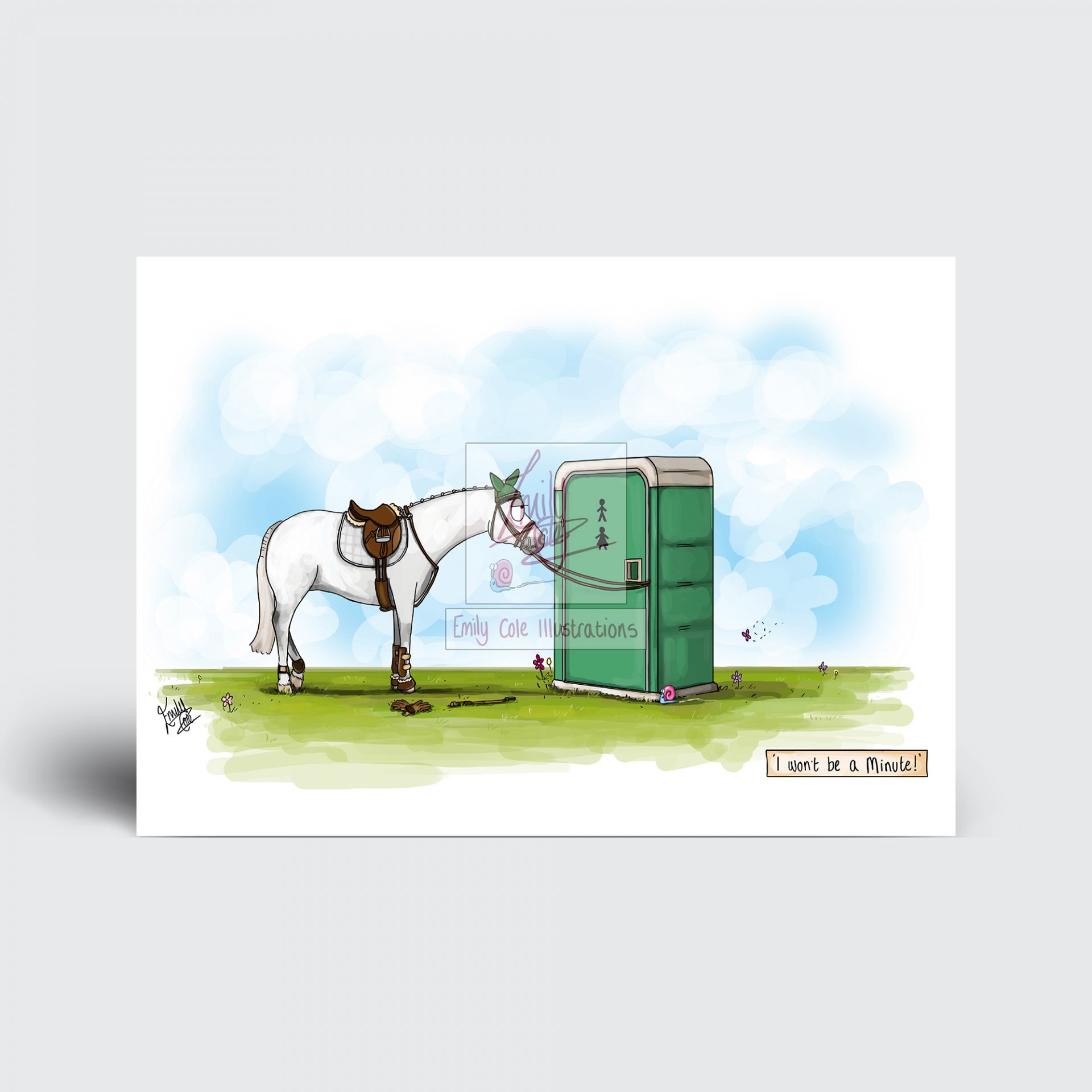 'I won't be a minute!' Greeting Card