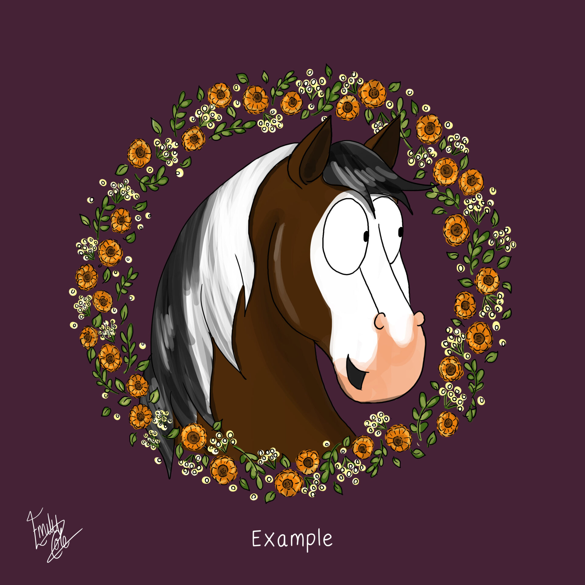 Personalise a Pony, Long Mane, example Purple background.