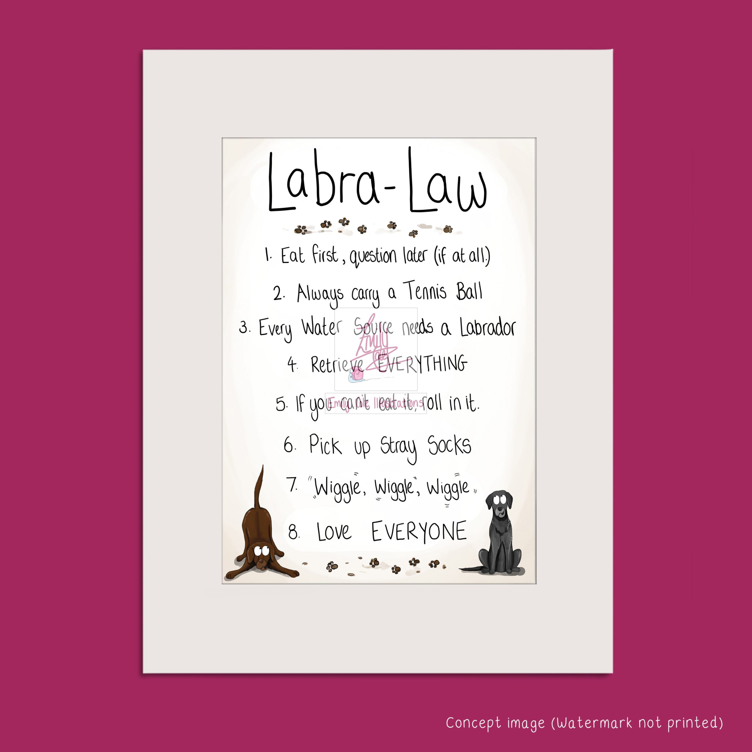 'Labra-Law' Mounted Giclée Art Print