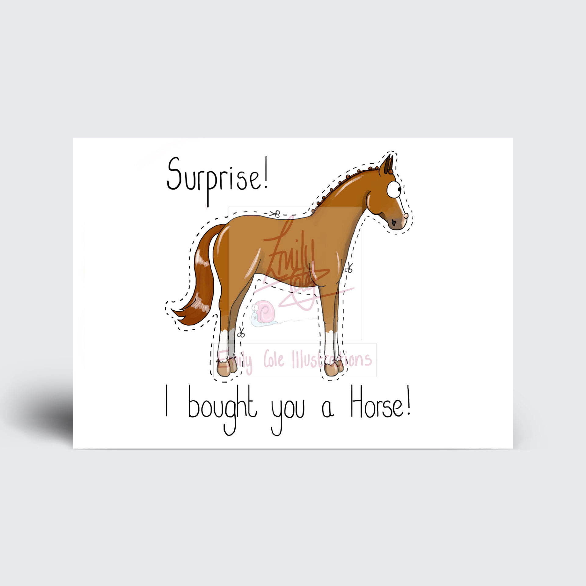 'Surprise Horse' Greeting Card