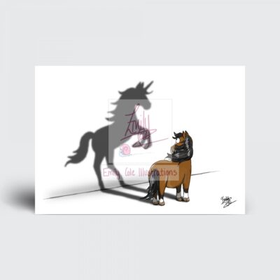 Bright Bay Pony - Believe in Yourself Greeting Card. Blank inside by Emily Cole