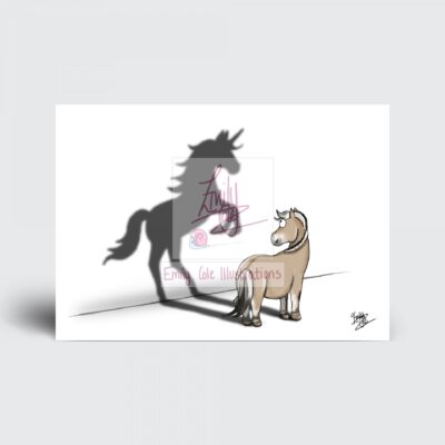 Fjord Pony - Believe in Yourself Greeting Card. Blank inside by Emily Cole