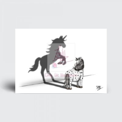 Spotted Pony - Believe in Yourself Greeting Card. Blank inside by Emily Cole