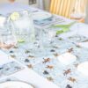 Dressage Horse table runner. Set up on a table with matching placemats and coasters.