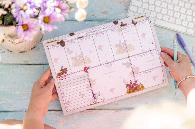 Eventing Horse Design A4 Desk Planner by Emily Cole Illustrations