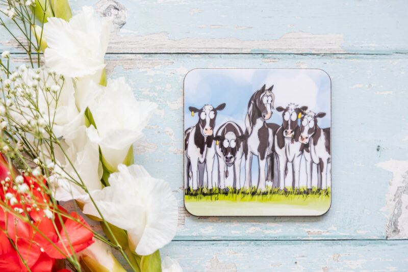 Cow piebald pony melamine coaster