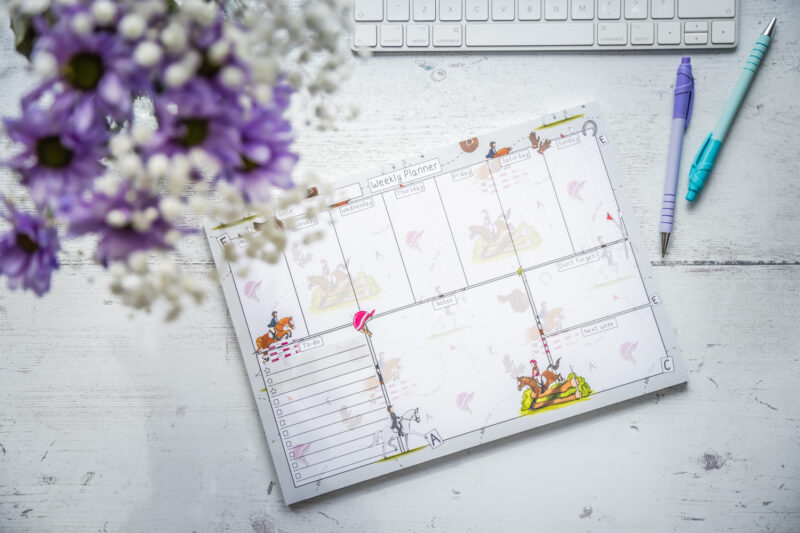 Eventing Horse Design A4 Desk Planner by Emily Cole Illustrations