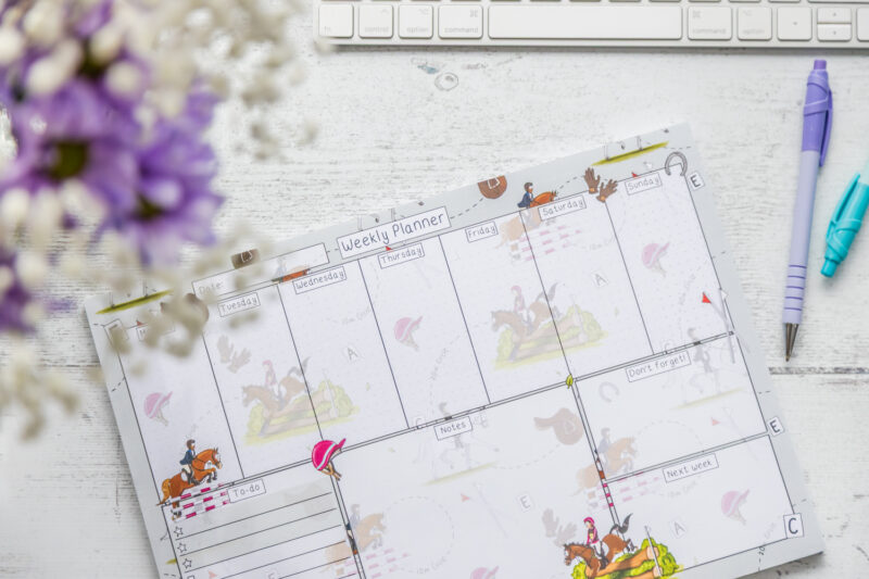Eventing Horse Design A4 Desk Planner by Emily Cole Illustrations