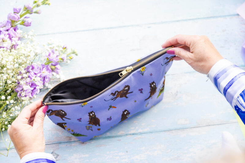 Lilac Bay shetland pony patterned wash bag by Emily Cole Illustrations