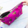 Fuchsia Pink Bay shetland pony patterned wash bag by Emily Cole Illustrations