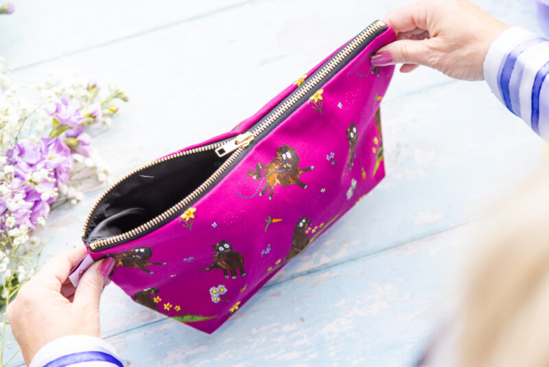 Fuchsia Pink Bay shetland pony patterned wash bag by Emily Cole Illustrations