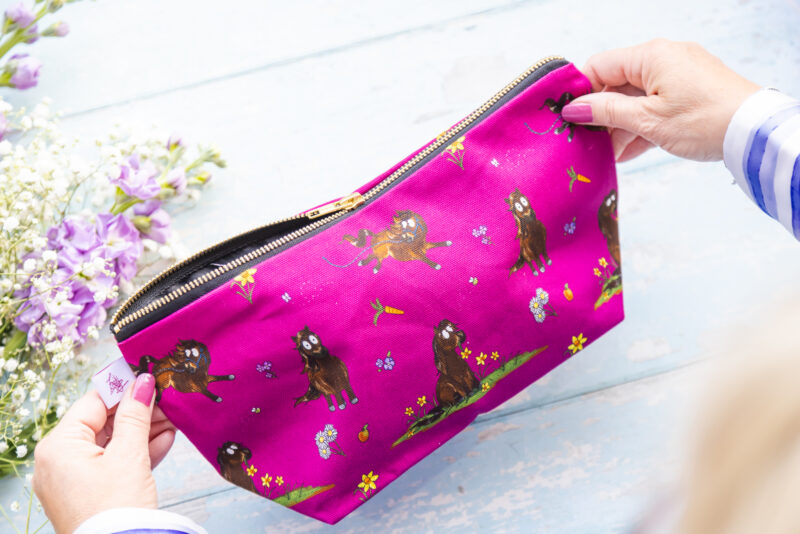 Fuchsia Pink Bay shetland pony patterned wash bag by Emily Cole Illustrations