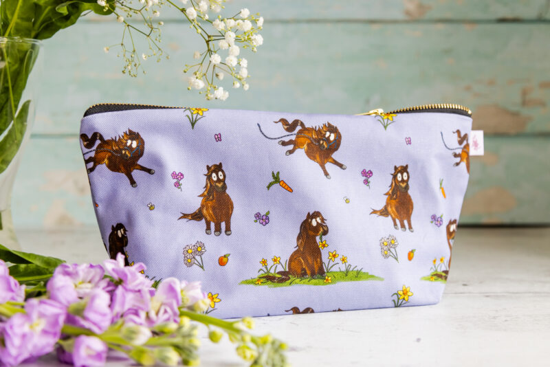 Lilac Bay shetland pony patterned wash bag by Emily Cole Illustrations