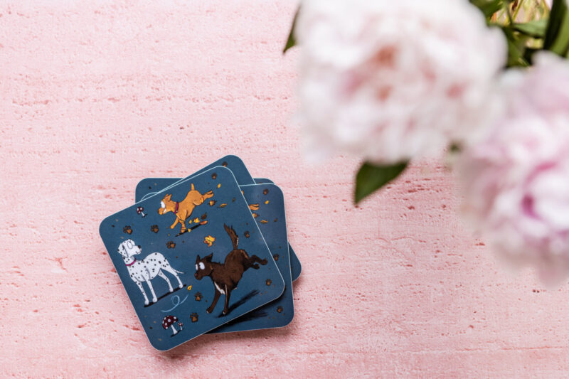 'Muddy Paws' Melamine Coasters