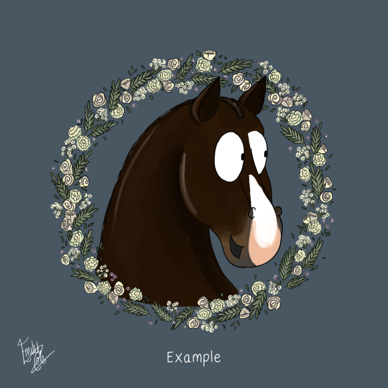 Personalise a Pony, Hogged Horse example. Blue background.