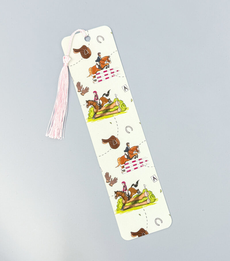 Event Horse eventing pattern bookmark with coloured tassel