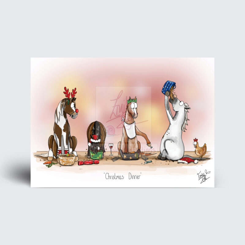 Funny Horse Christmas Cards by - Emily Cole Illustrations