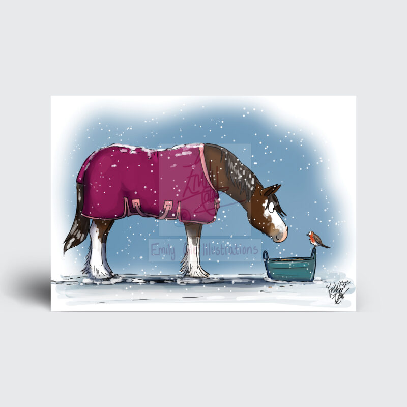 Funny Horse Christmas Cards by - Emily Cole Illustrations