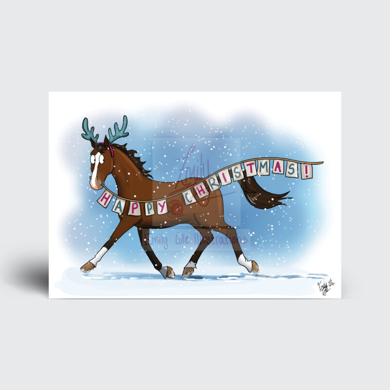 Funny Horse Christmas Cards by - Emily Cole Illustrations
