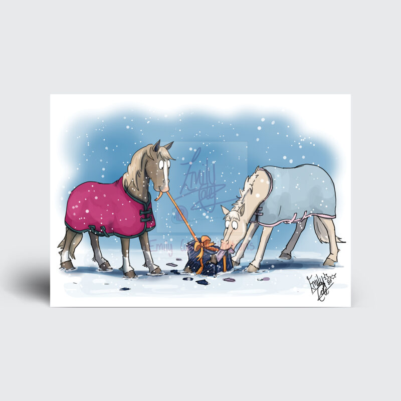 Funny Horse Christmas Cards by - Emily Cole Illustrations