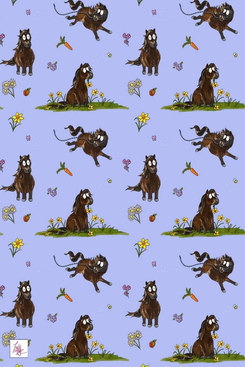 'Lilac Shetland Pony' Tea Towel - Image 2