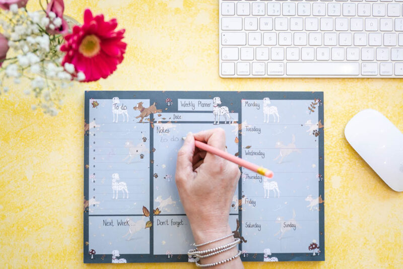 ‘Muddy Paws’ Weekly Desk Planner