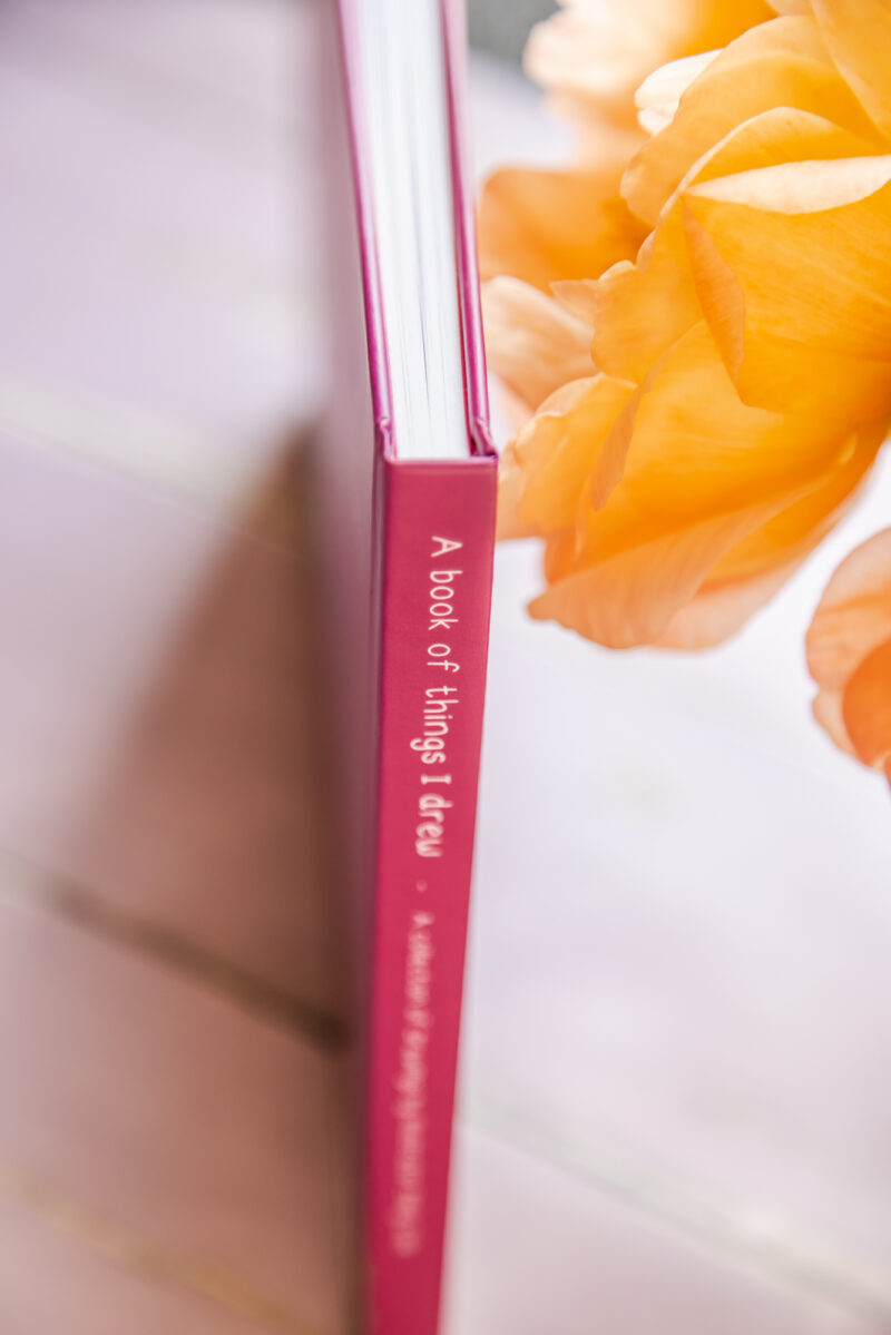 Luxury hardback casing of 'A book of things I drew' Emily Cole Illustrations.