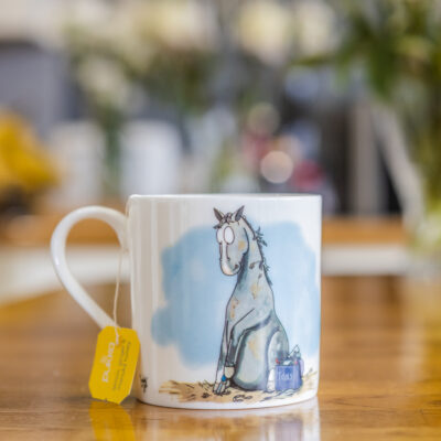 My Favourite Client - Fine Bone China Mug featuring Grey Horse