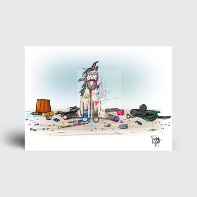 Sugarplum the dun Shetland ,Pony Camp greeting Card