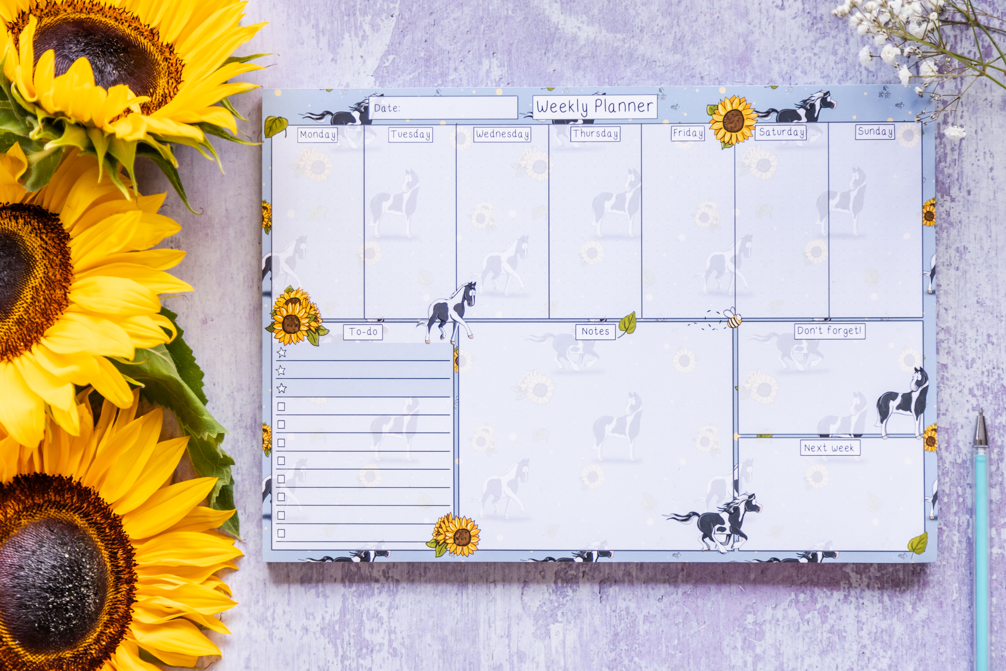 Piebald Pattern Desk Planner by Emily Cole.