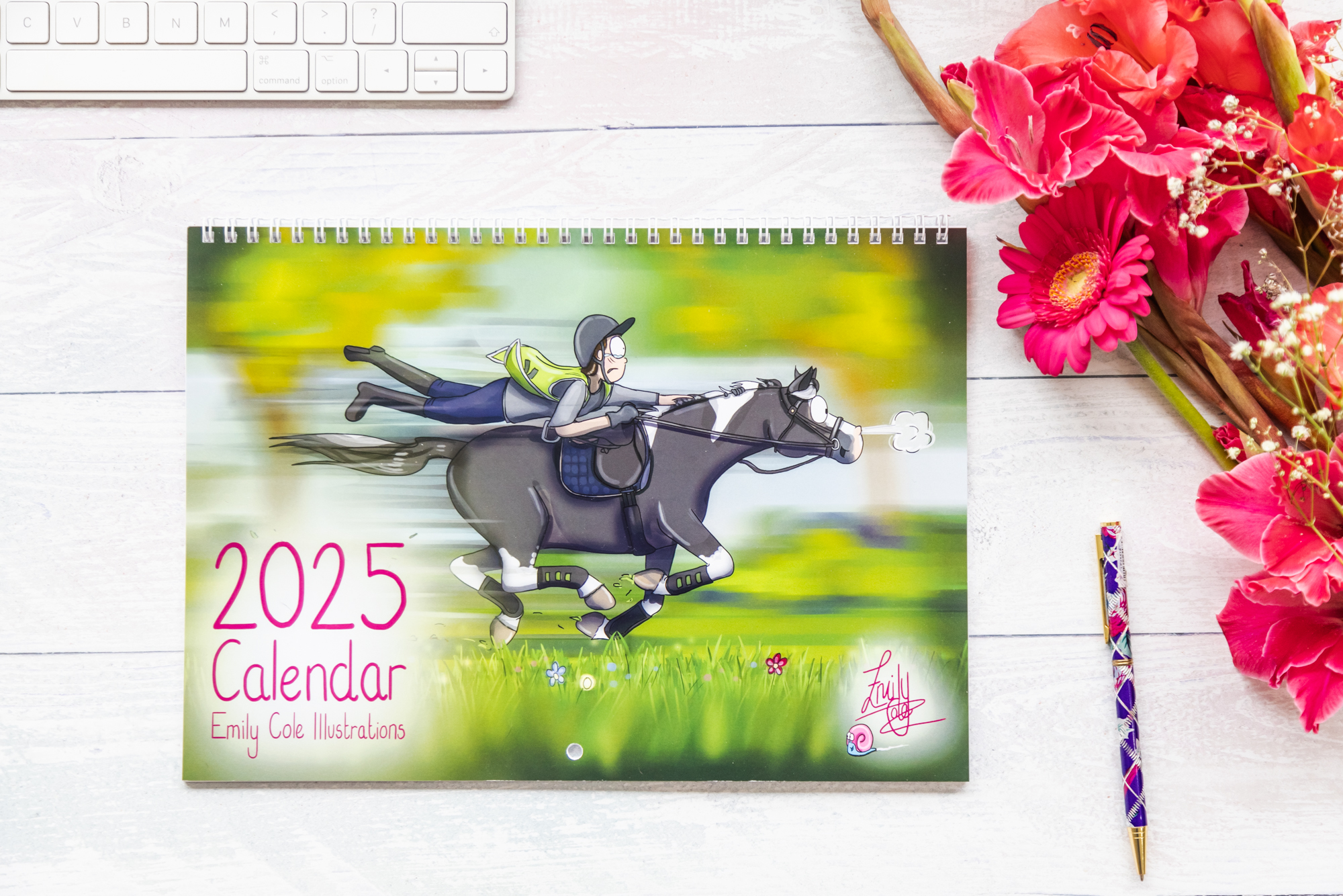 2025 Horse Wall Calendar Front cover by Emily Cole.
