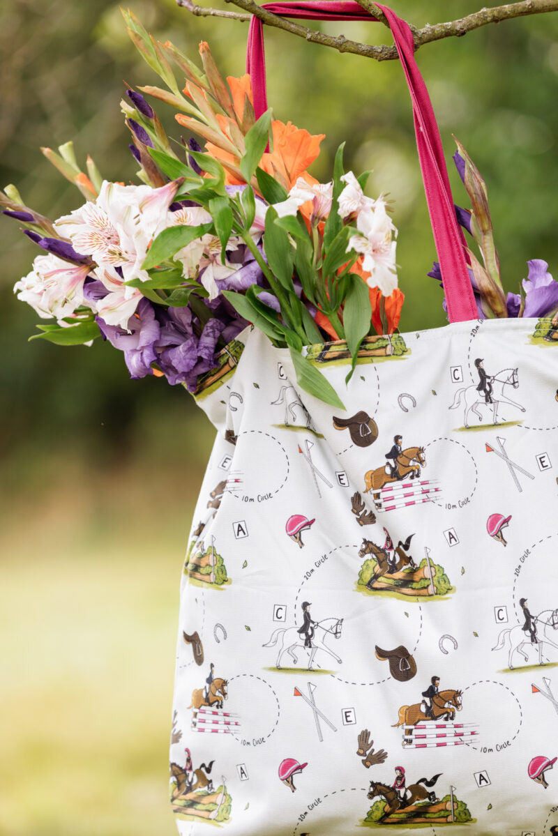Eventing  pattern Horse Cotton Tote bag