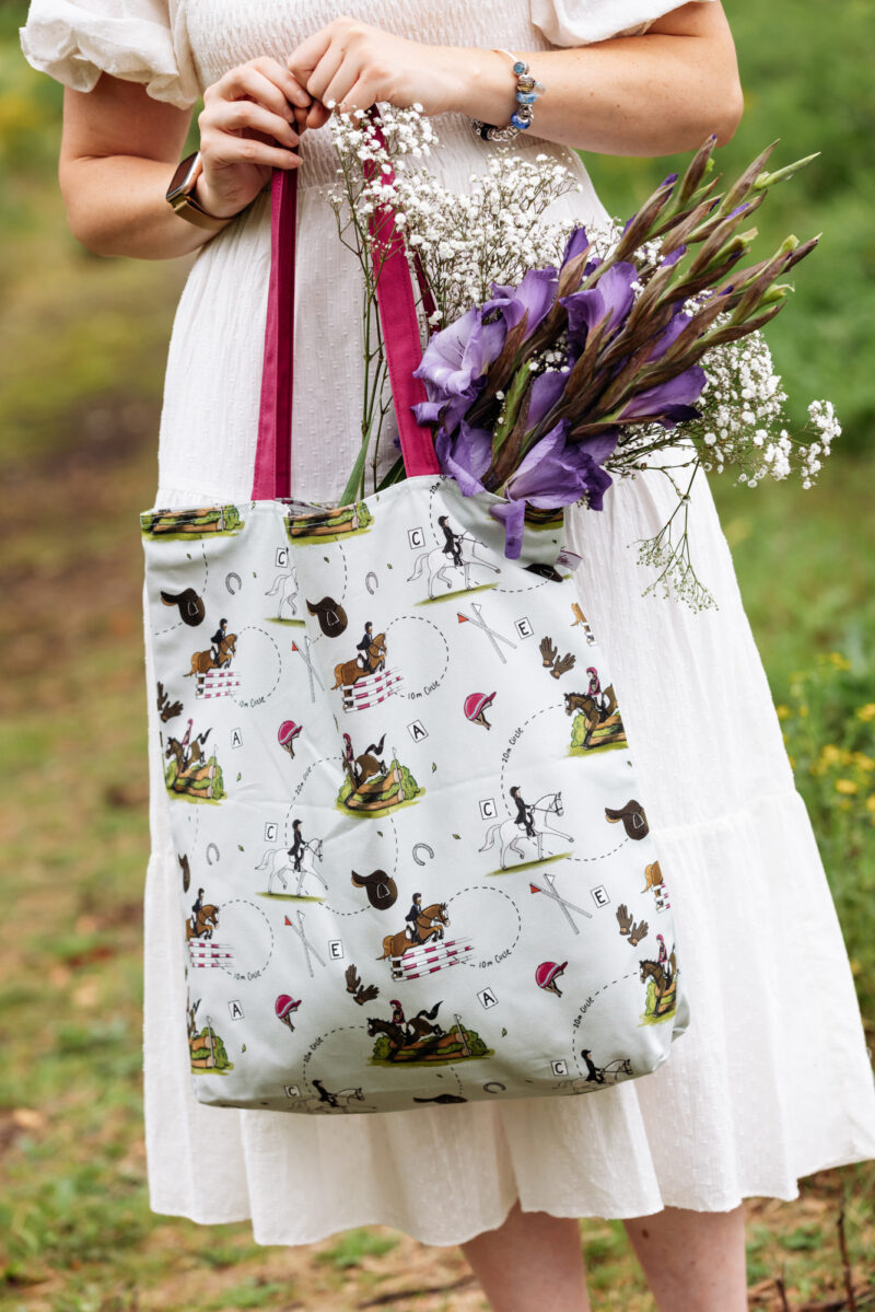 Eventing  pattern Horse Cotton Tote bag