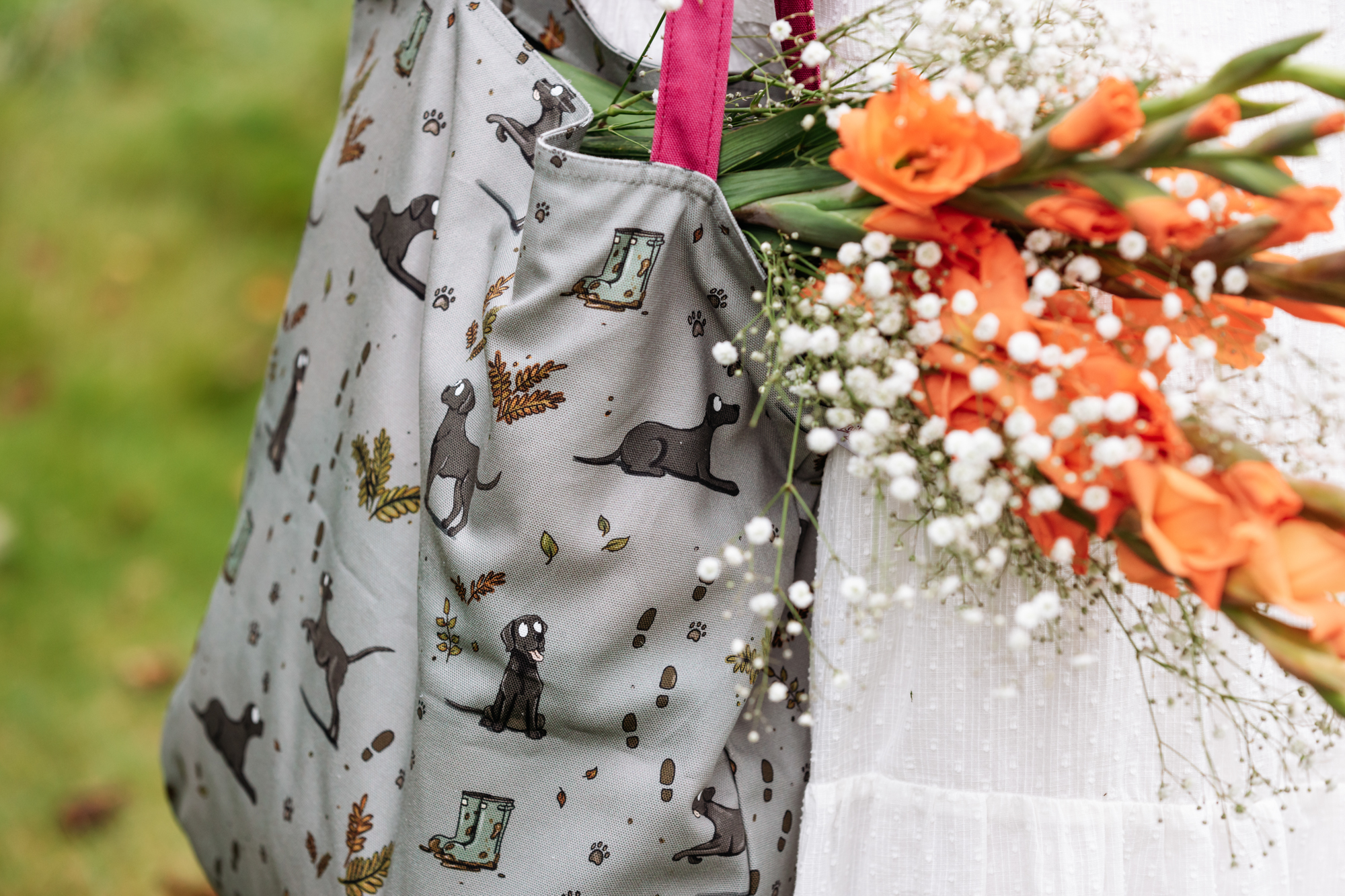 Black Labrador oversized tote bag