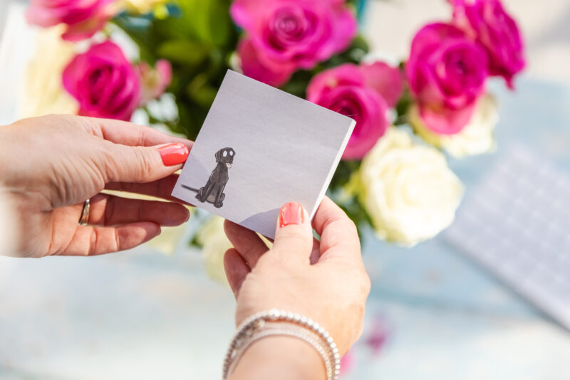 Black Labrador sticky notes stationery by Emily Cole illustrations