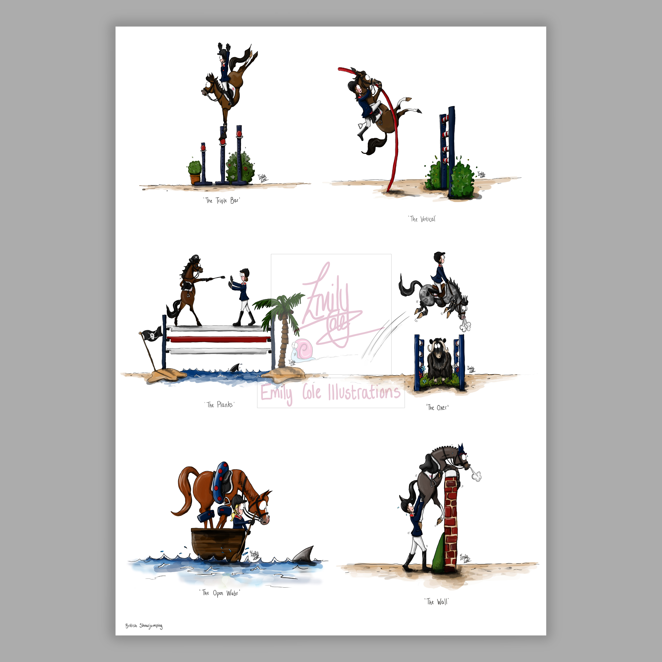 A4 Vintage Print - 'The Show Jumping Collection' - Multiple Designs - Image 2