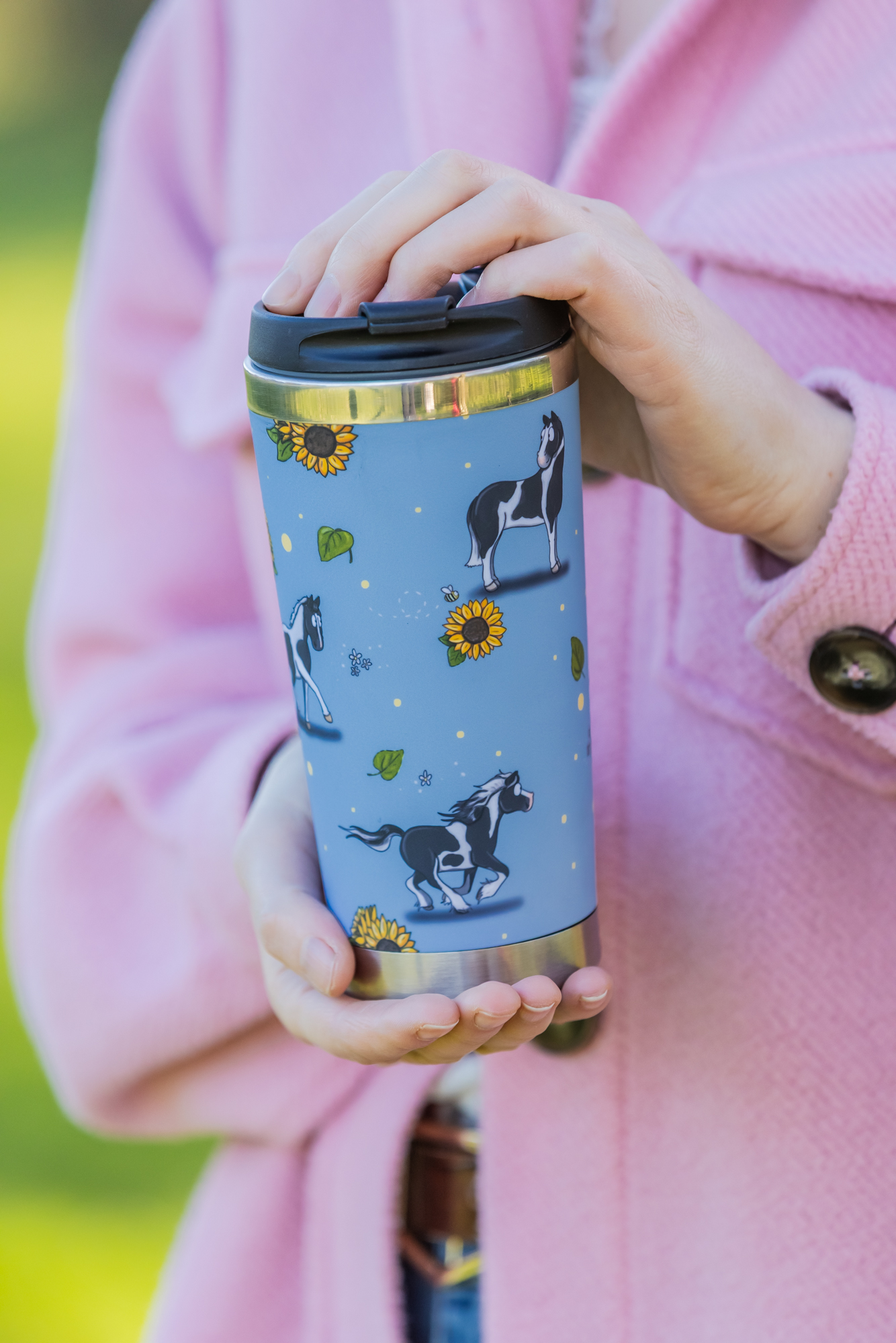 Piebald Pony Pattern Travel Mug by Emily Cole Illustrations